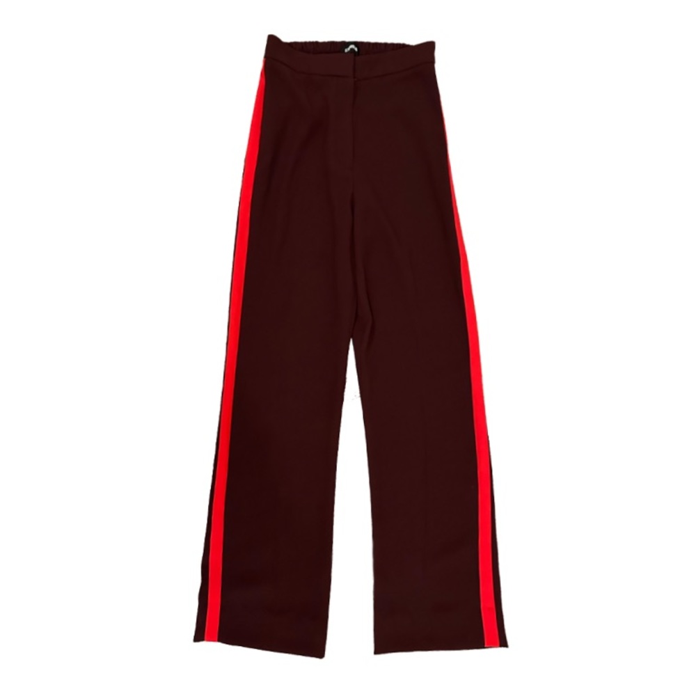 EXPRESS Womens Burgundy Tuxedo Stripe Wide Leg Dress Pants
